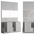 Modern Minimalist Gray Washbasin With Square Design Matte Finish And LED Lighting In Bathroom Interior