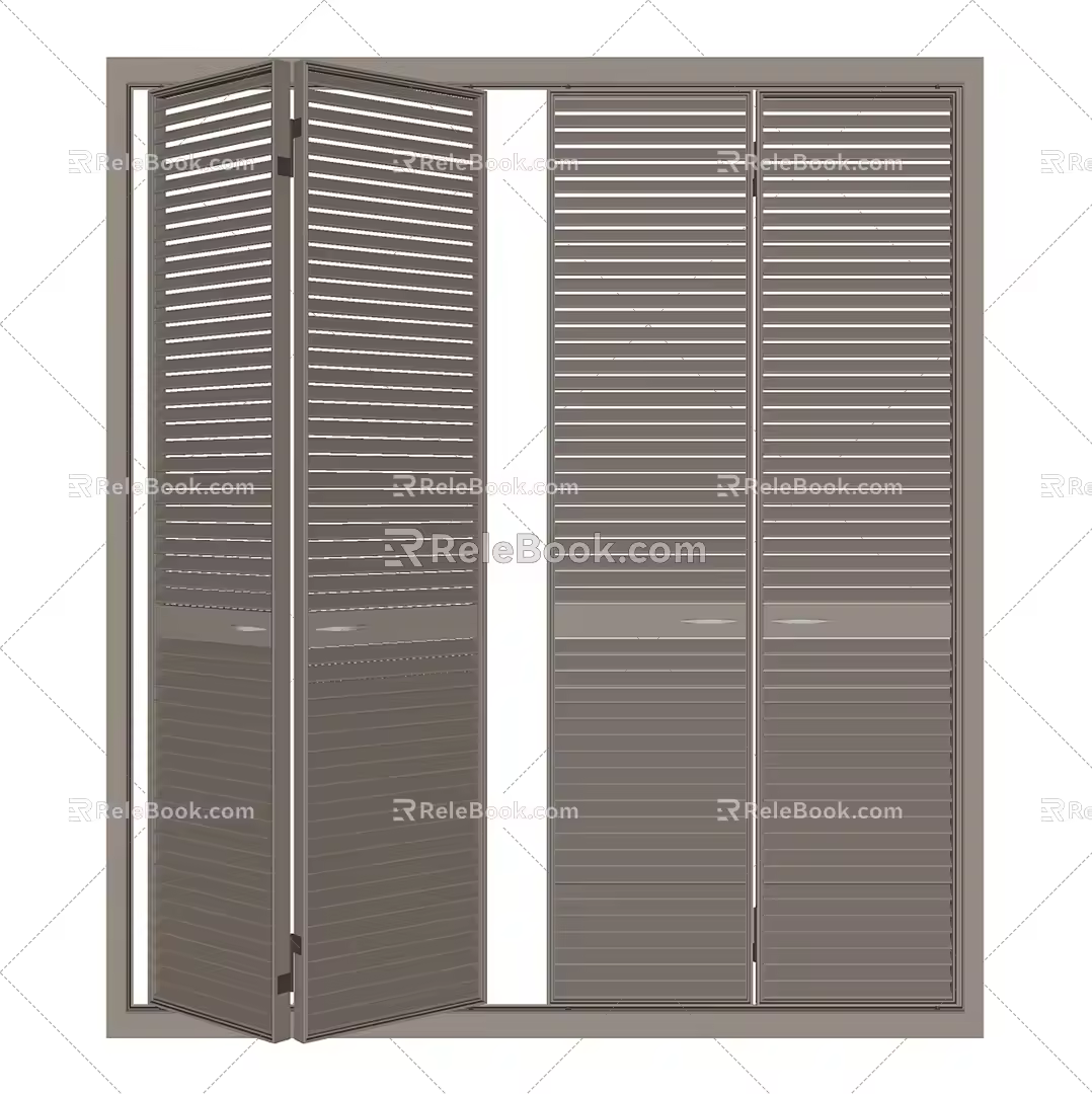 Modern folding door shutter folding door 3d model