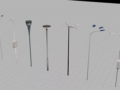 Multiple Types of Outdoor Lights with Street Lamps Garden Fixtures and Modern Designs 3d model