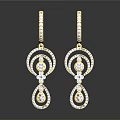 Elegant Gold Diamond Drop Earrings With Sparkling Design For Women Accessory