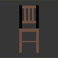 Solid Wood Chair With Vertical Slat Backrest And Flat Seat Design