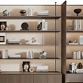 Modern Wooden Bookcase Design With Books Decorative Items And Photo Frames