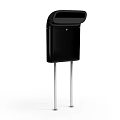 Black Vertical Public Facility With Metal Stand And Top Opening For Outdoor Use
