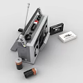 Detailed DIY Building Block Radio Model With Batteries Cassette Tapes and Small Box