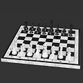 Indoor Educational Play Equipment Marble Chessboard With Letter Number Marked Black White Chess Pieces