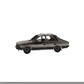 Old Vintage Sedan With Rusted Body Worn Tires And Faded Paint Exterior View