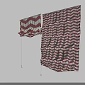 Modern Red and White Roman Shades with Zigzag Pattern for Modern Window Decoration Design