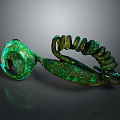 Vintage Green Patina Bronze Household Item With Coiled Design For Daily Use