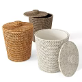 Woven Storage Baskets With Lids Natural Brown Gray For Home Decor Organization