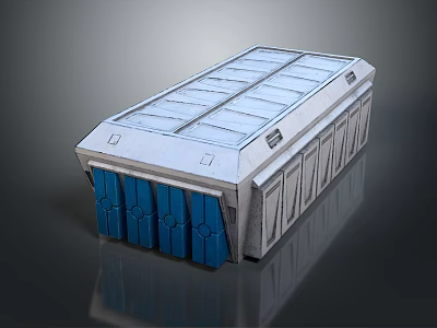 Household Storage Organizer With Blue Compartments And Gray Lid For Home Use 3d model