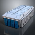 Household Storage Organizer With Blue Compartments And Gray Lid For Home Use
