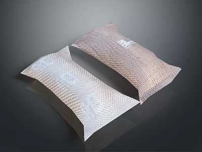 Car Seat Cushions With Mesh Texture In White And Light Brown Tones 3d model