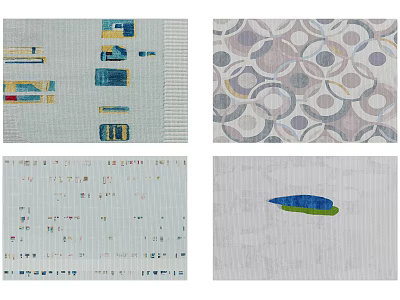 Modern Square Carpet With Circular Patterns And Colorful Geometric Design Details 3d model