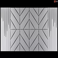 Modern Interior Geometric Wall Design With Vertical LED Light Strips And Gray Pattern 3d model