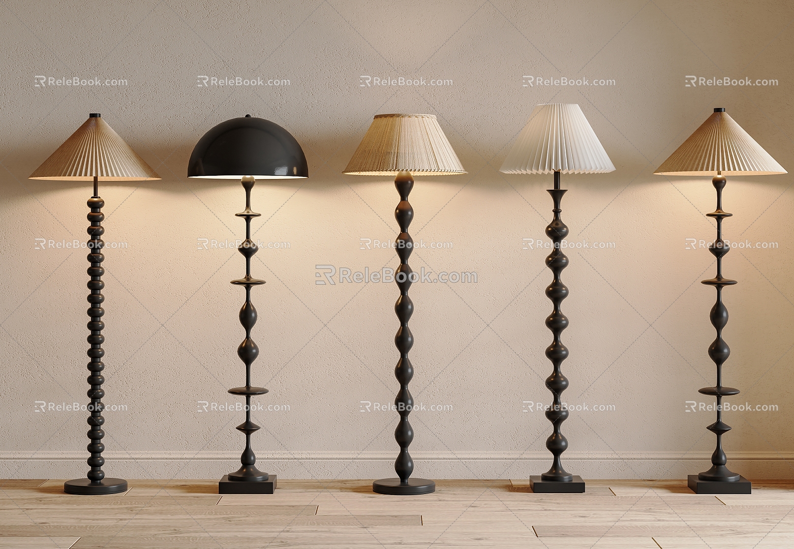 Ancient Style Floor Lamp French Style Retro Floor Lamp Solid Wood Floor Lamp 3d model