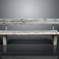 Vintage Wooden Bench Furniture With Distressed Seat And Backrest Details