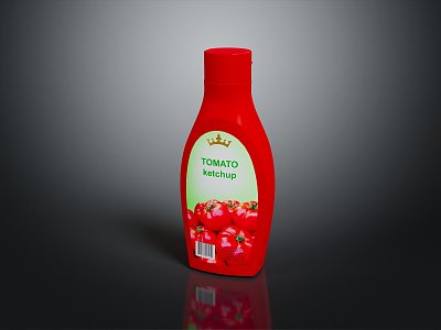 bottle ketchup plastic bottle ketchup container 3d model