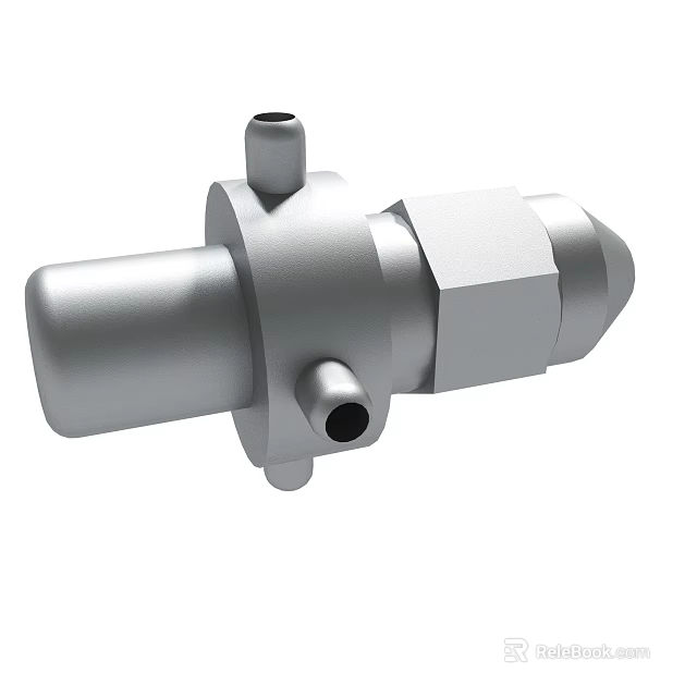 Industrial Metal Mechanical Part With Multiple Interfaces 3d model 