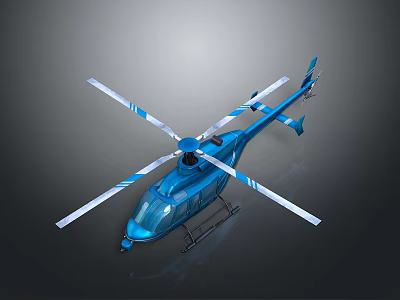 Advanced Aerospace Blue Helicopter With White Rotor And 3D Design Details 3d model