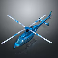 Advanced Aerospace Blue Helicopter With White Rotor And 3D Design Details