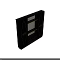 Luxury Black Bookcase With Gold Accent Lines Open Shelves And Drawers