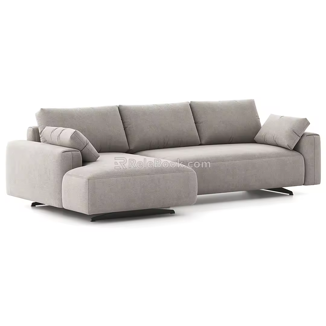 Modern Simple Double Sofa Simple Sofa Casual Sofa 3d model