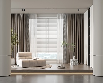 Modern Curtains 3d model