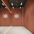 Modern Fitness Workout Space Featuring Graffiti Walls LED Strip Lights And Gray Flooring