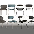 Stylish Modern Dining Chairs With Upholstered Seats And Unique Back Designs 3d model