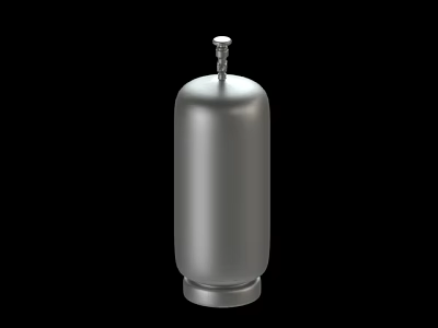 Silver Cylindrical Household Container With Stainless Steel Body And Knob Top For Daily Use 3d model