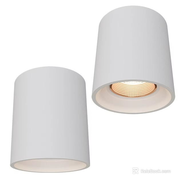 White Downlights And Spotlights Modern Sleek Cylindrical Design With Warm Illumination For Home Lighting 3d model 