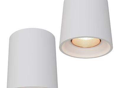 White Downlights And Spotlights Modern Sleek Cylindrical Design With Warm Illumination For Home Lighting 3d model