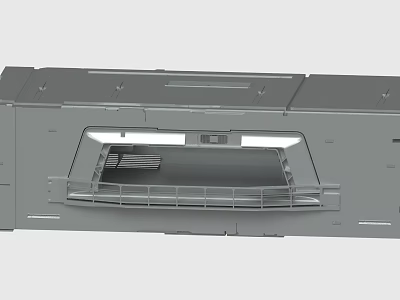 Gray Printer Paper Tray Mechanical Structure With Output Component Design 3d model