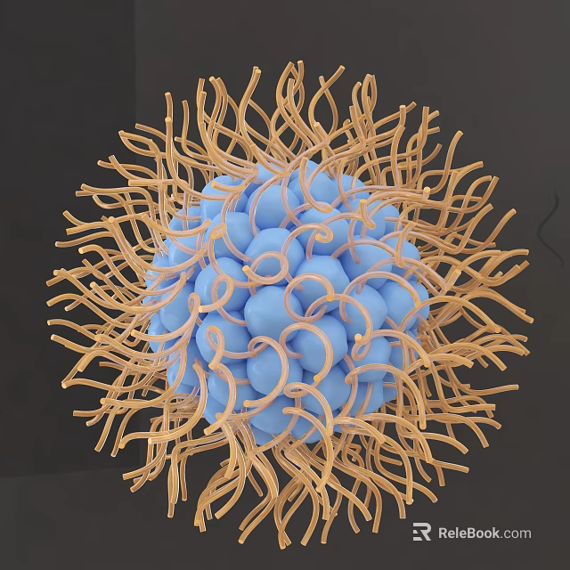 Decorative Blue Sphere Ornament With Brown Filament Details For Home Decor 3d model 