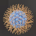 Decorative Blue Sphere Ornament With Brown Filament Details For Home Decor