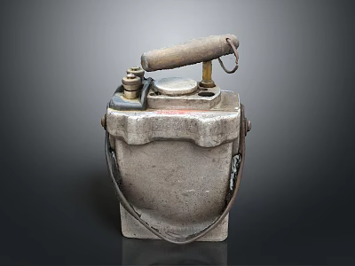 Vintage Rusty Metal Computer Component With Handle And Valve Structure 3d model