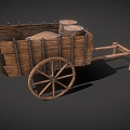 Trolley Carriage Earth Trolley Game Trolley Trolley Wood Trolley Wood Trolley Ancient Wooden Trolley Low Face Number Low Model Simple Model Video Level Realism 3d model