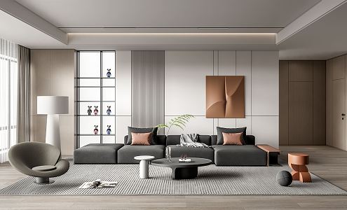 Modern Minotti living room 3d model