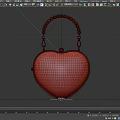 Heart Shaped Transparent Handbag With Light Blue Beaded Handle And Golden Metal Frame