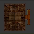 Exquisite Traditional Asian Architecture With Multi Tiered Roof Wooden Structure Green Base And Red Staircase