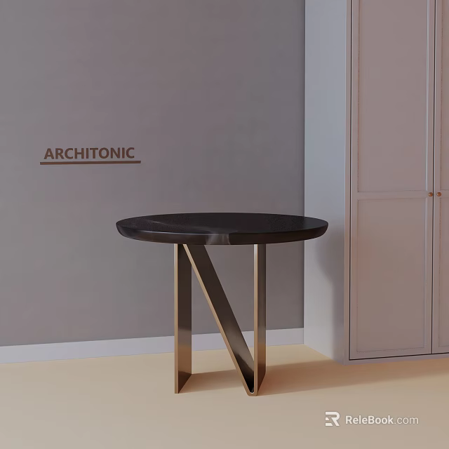 Modern Black Side Table With Sturdy Metal Frame And Minimalist Design 3d model