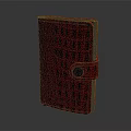 Red Crocodile Texture Leather Case With Black Buckle Closure Design