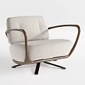 Modern Light Gray Leisure Chair Upholstered Fabric Wooden Armrests Black Metal Star Base