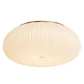 Modern Round Ceiling Light With White Pleated Lampshade And Gold Edge 3d model