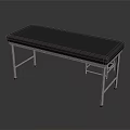 Modern Black Bench With Padded Seat And Metal Frame Sleek Design