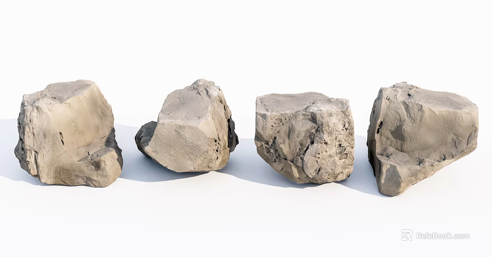 Natural Stone And Wood Materials For Rustic Interior Decoration Projects 3d model