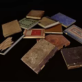 Vintage Books Collection With Assorted Colored Covers Different Styles And Stacked Together