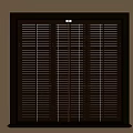 Wooden Brown Window Blinds Installed On Neutral Wall With Dark Frame In Modern Interior