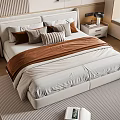 Double bedside table pillow carpet ornaments 3d model