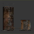 Old Rusty Industrial Metal Tank With Ladder And Connected Control Box